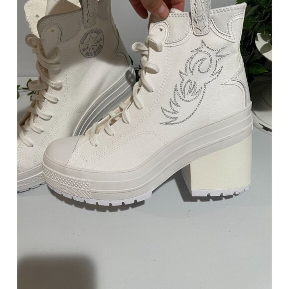CONVERSE Chuck 70 De Luxe Heel Western Hi Platform A10335C Size Women’s 10.5 Whi - Picture 9 of 16